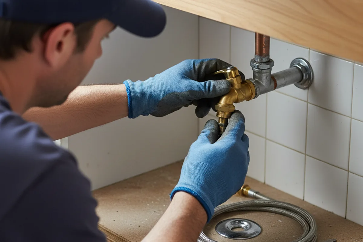 Shutoff valve and fitting work during Emergency Plumbing in Lyman